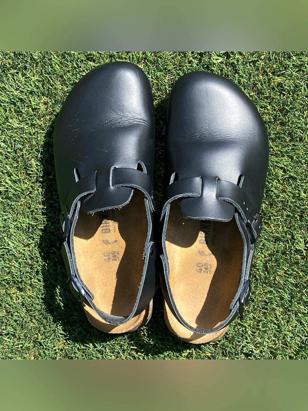 Birkenstock Tokio Super Grip Sz 40 Women’s US 9 Mens 7 Black Leather Clog Sandal